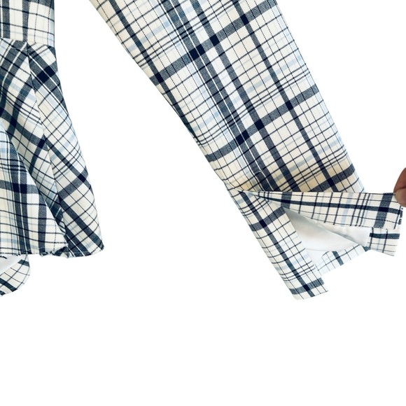 LEWIT Plaid Wool / Mohair Peplum Blazer Lined Blue White Size Small - Picture 8 of 12